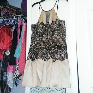 Champange Black sparkle Halter dress